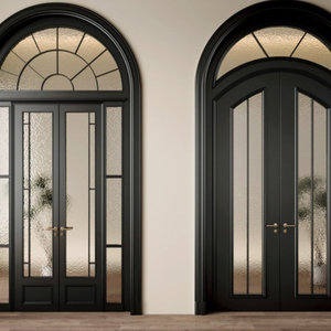 Arched Antique Heritage Black French Front Door