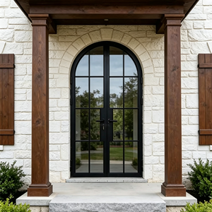 Thermally Broken Black Framed Steel Look French Door