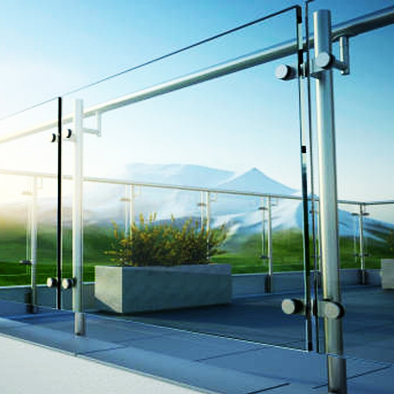 Aluminum and stainless steel post glass balustrade for balcony