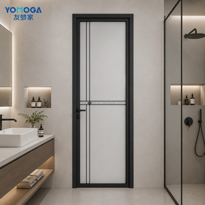 Aluminum Alloy Glass Modern Waterproof Finished Bathroom Door