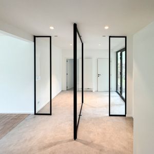 Entrance Yard Used Customized Aluminum Frame Tempered Low E Energy Rating Glass Pivot Swing Front Back Doors