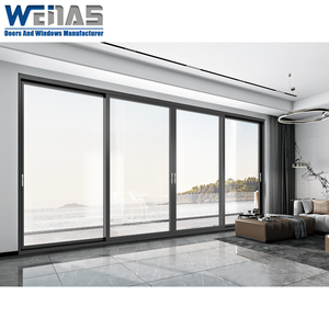 Stable Double Glass Soundproof Windproof Aluminium Heavy Duty Sliding Door