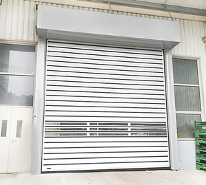 High-Speed Automatic Aluminum Alloy Grill Shutter Postmodern Design Industrial Roll-Up Hard Panel Door
