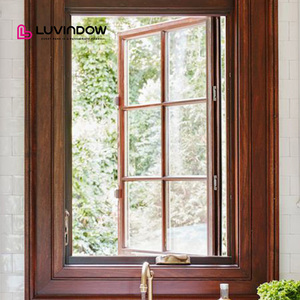 Luvindow Historic Home Wooden Windows For Replacement Low-E Glass Aluminum Clad Wood Tilt Turn Windows