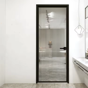 Modern Design Interior Door Aluminum Frame Tempered Glass/Frosted Glass Doors
