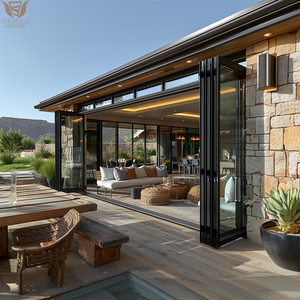 DEMEA Luxury Villa Exterior Thermal Break Aluminium Frame Large Glass Bi Folding Door