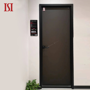 Top Brand Modern Simple Aluminum Swing Door Black Aluminum Frame High Quality Alloy Material For Bedroom Custom Minimalist