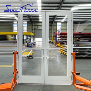 For Storefront Front Glaze White Swing Entry Commercial Impact NOA GLASS Aluminium Double Door Exterior Bedroom School