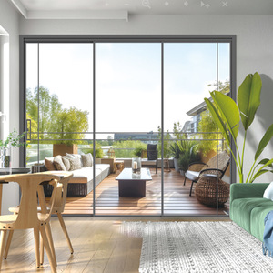 High Sealing Heat Insulation Aluminum Frame Sliding Glass Door and Window for Home Balcony Renovation