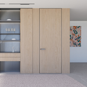 Custom Frameless Door Manufacturer Fire Rated Sound Proof Interior Aluminum Wooden Hidden Frame Door