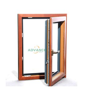 China Factory Aluminium Clading Wood French Door Wood Clad Aluminum Casement Window