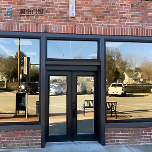 Custom Design Glass Commercial Entry Door Aluminum Alloy Store Front