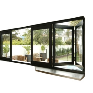 Custom European Design Heavy Aluminium Folding Glass Window And Patio Bifold Doors