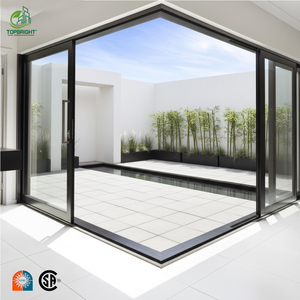 Topbright Florida Approved Modern Pocket Stacke Sliding Door Corner Double Tempered Glass Aluminum Doors Thermal Insulation