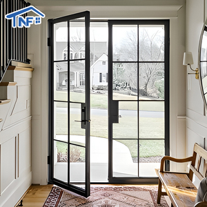 Modern Design Aluminum Casement Swing Door With Soundproof Glass