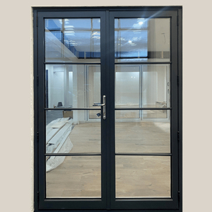 AS2047 French Style Standard Double Tempered Low-E Solar Reflective Insulated Glass Aluminium Doors