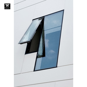 Frameless Glass Awning Windows Top Hung Aluminum Vertical Swing