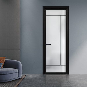 Aluminum Swing Casement Door for Interior Use Modern Design Manual Opening Narrow Frame