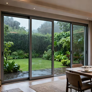 OUNA Aluminum Sliding Door Double Glazed Tempered Glass