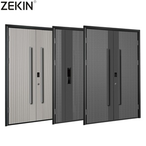 Customized Modern Double Door Security Entry Exterior Aluminum Soundproof Doors
