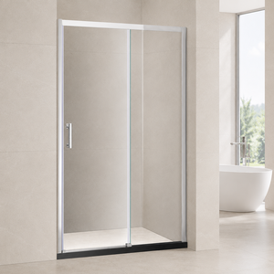 Bypass Sliding Shower Door Chrome Framed Tempered Glass Alcove Bathroom Door