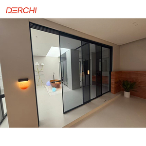 DERCHI Contemporary Interior Partition CE Certified Narrow Slim Aluminium Doors