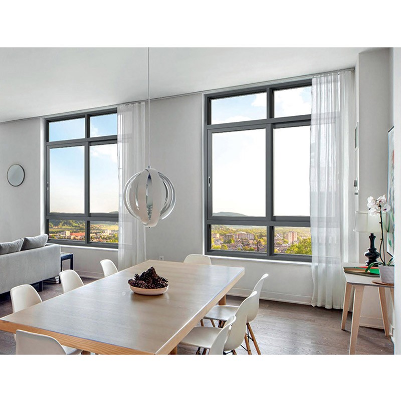 Custom Big Black Aluminium Corner Sliding Windows