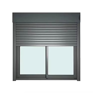 Custom Modern Modern Aluminum Glass Sliding windows with Inner Electrical Roller Shutter