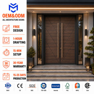 Customized High Quality Luxury Modern House External Security Front Entry Exterior Aluminium Main Double Pivot Door