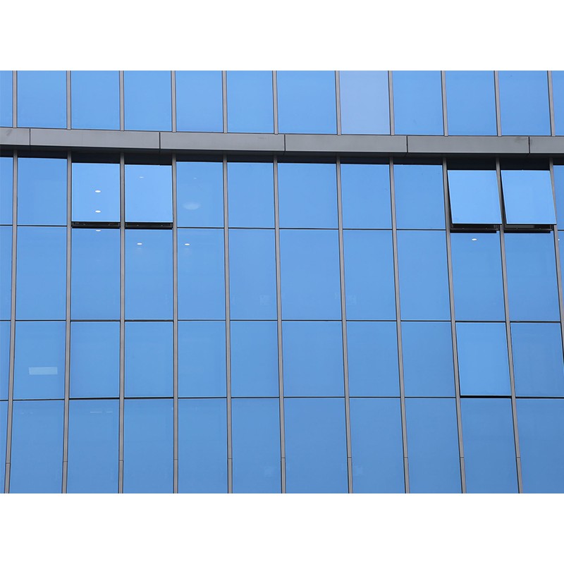 Commercial Building Glass Facade Aluminum Semi Unitized Curtain Wall