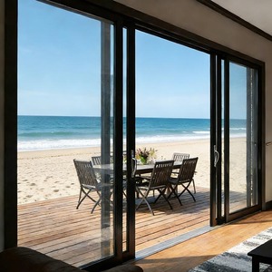 Best Sellers Aluminum Alloy Frame Soundproof Double Glazed Tempered Glass Sliding Doors